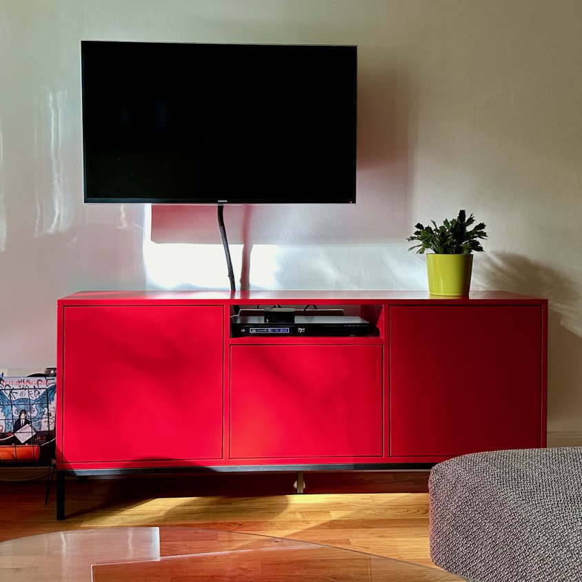 Long TV Stand Cabinet. Solid Wood. UK Handmade to Order. 180cm 