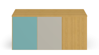 30 cm tiefes Sideboard mit bunten Türen