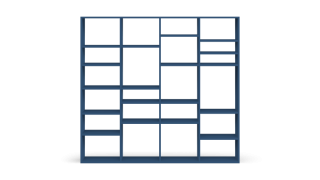 Blue shelf made to measure