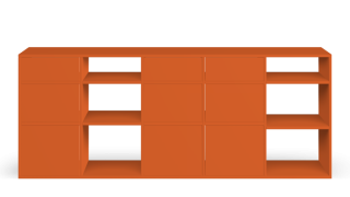 Orangefarbenes Sideboard nach Maß