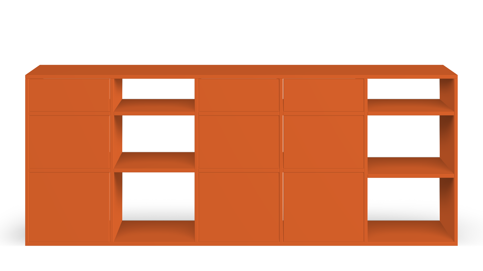 Orange sideboard made to measure