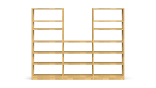Asymmetrical bookcase made to measure