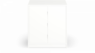 White sideboard with hinged door