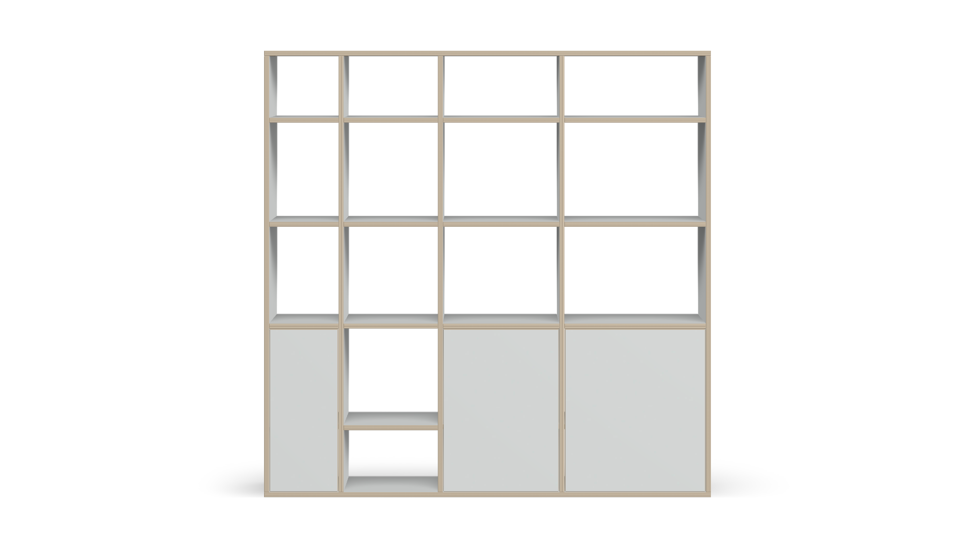 Shelving system with doors