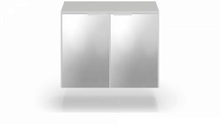 Bathroom cabinet with mirrored doors