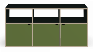 Low shelf with doors