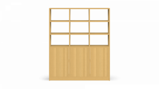 Large shelving system with doors