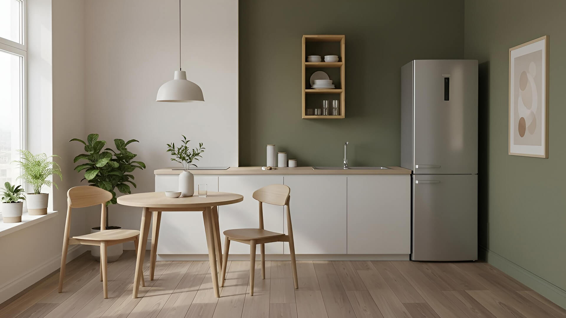 Schmales Regal mit Wandhalterung Buche