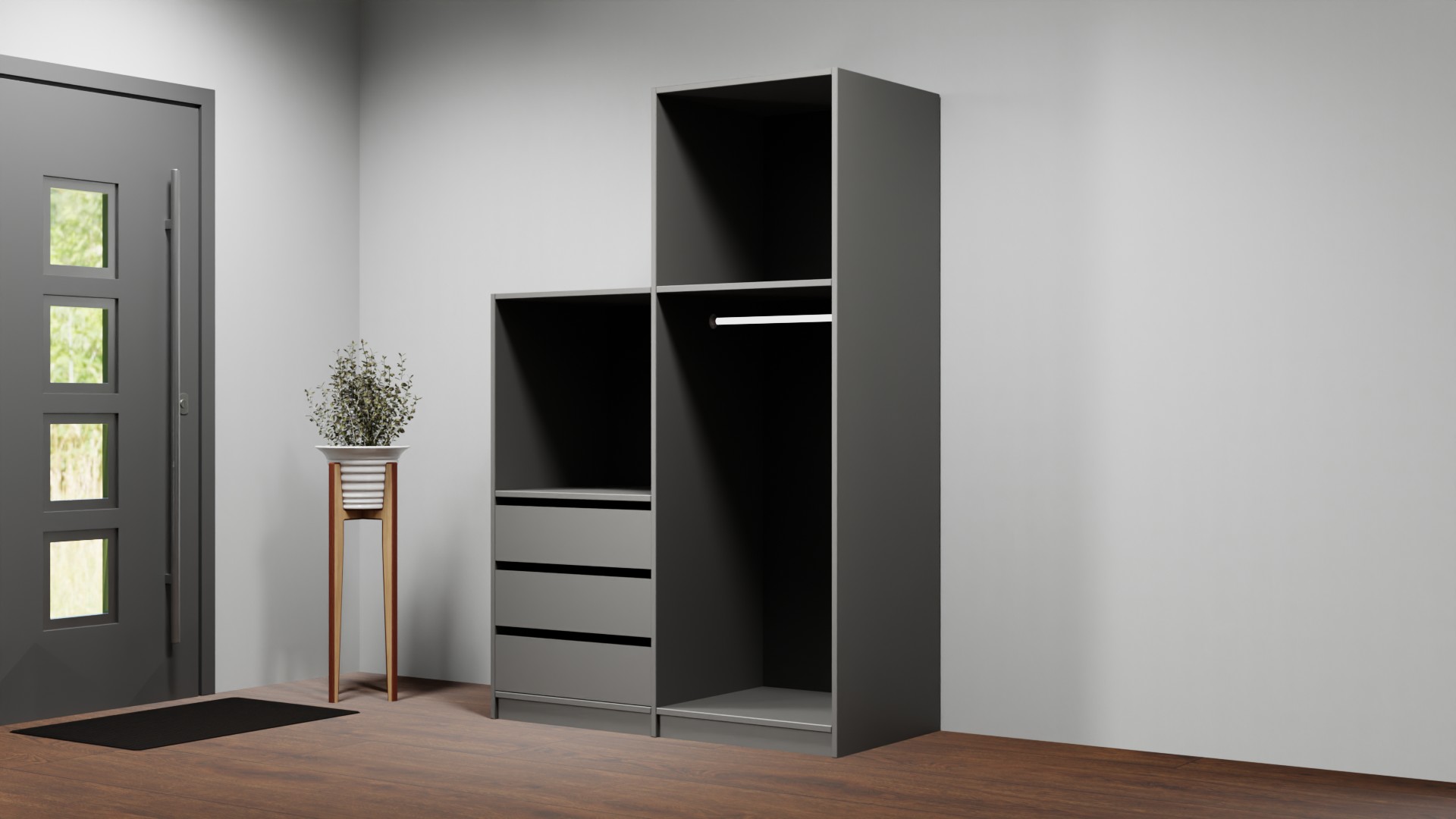 Offener Treppenkleiderschrank nach Maß Premium Dekore