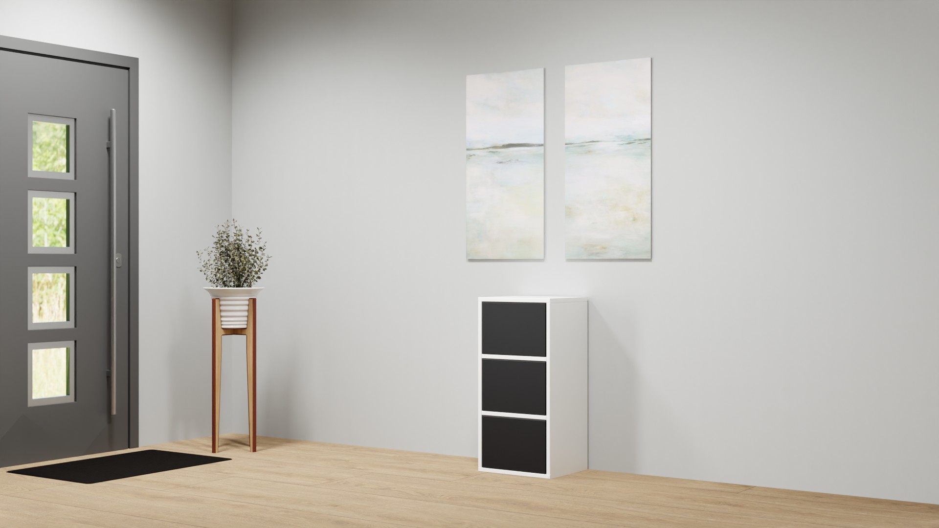 Schlichter Nachttisch mit Schubladen MDF Beschichtet