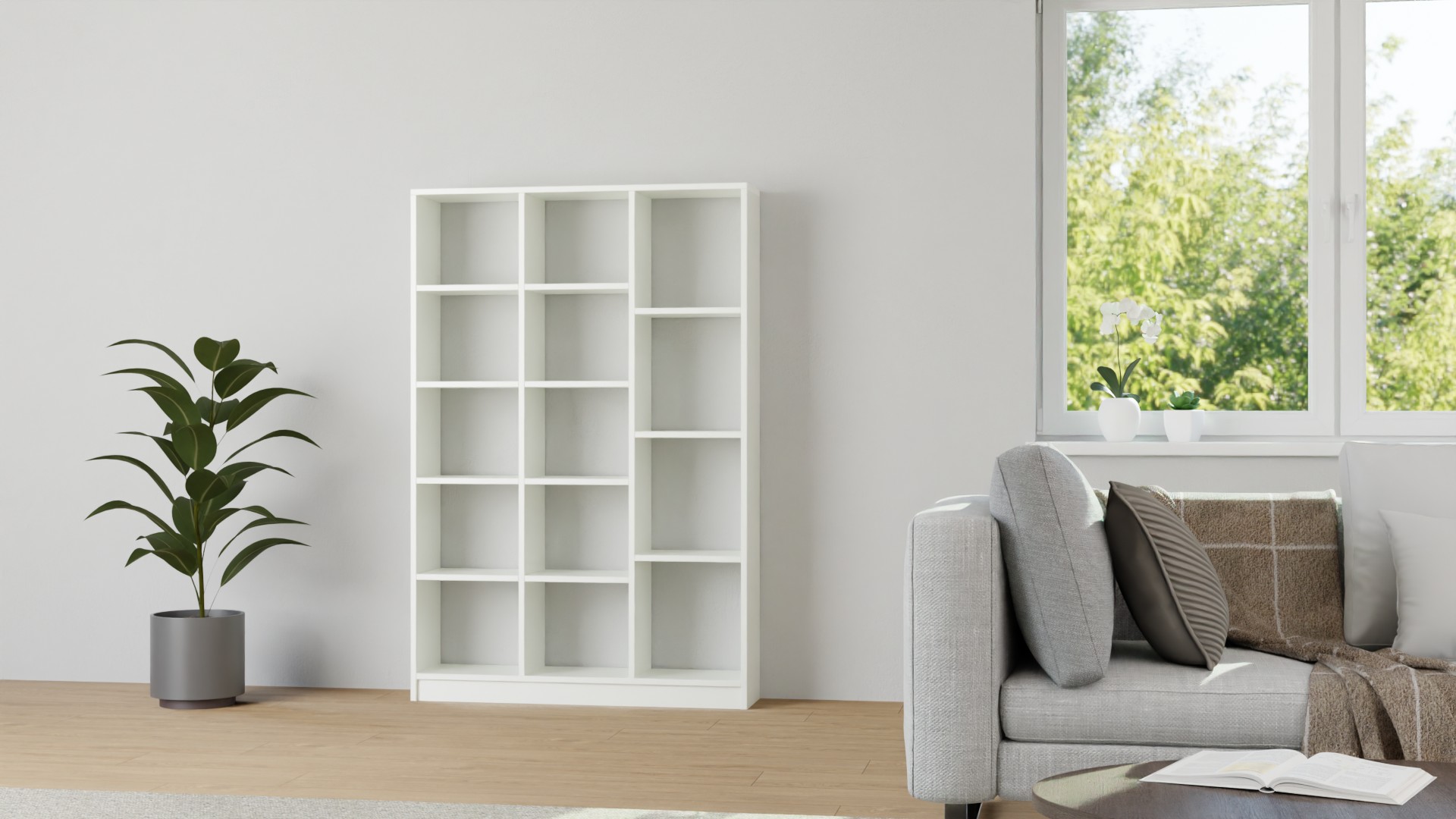 Bücherregal weiß - Weißes Regal nach Maß Premium Dekore