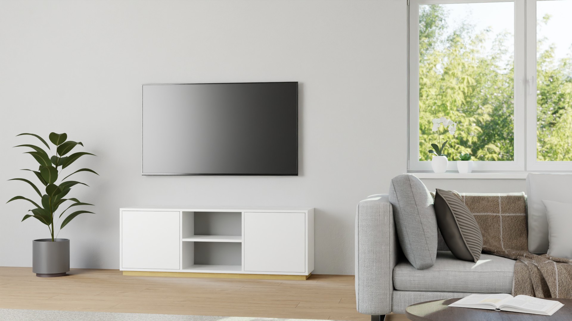 Weißer TV-Schrank aus MDF Dekor MDF Beschichtet