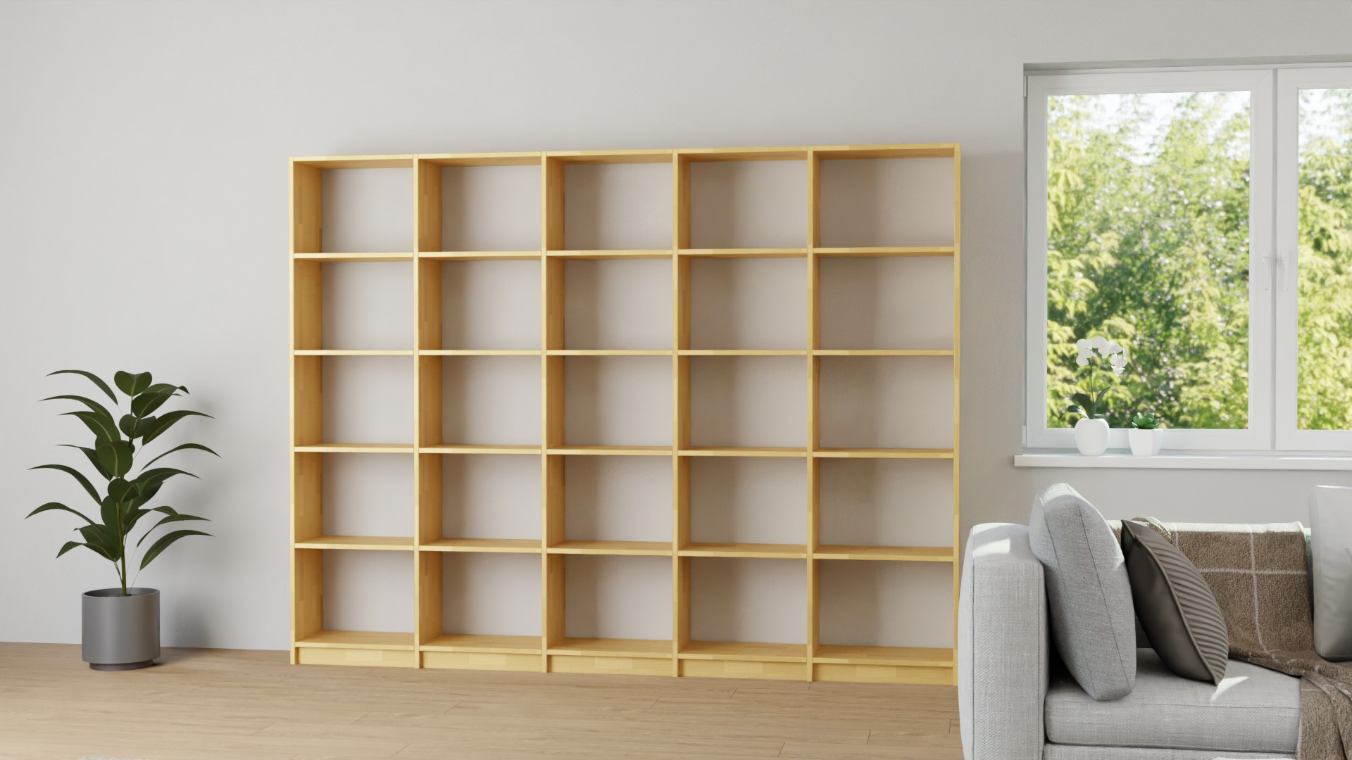 Großes Bücherregal nach Maß Buche