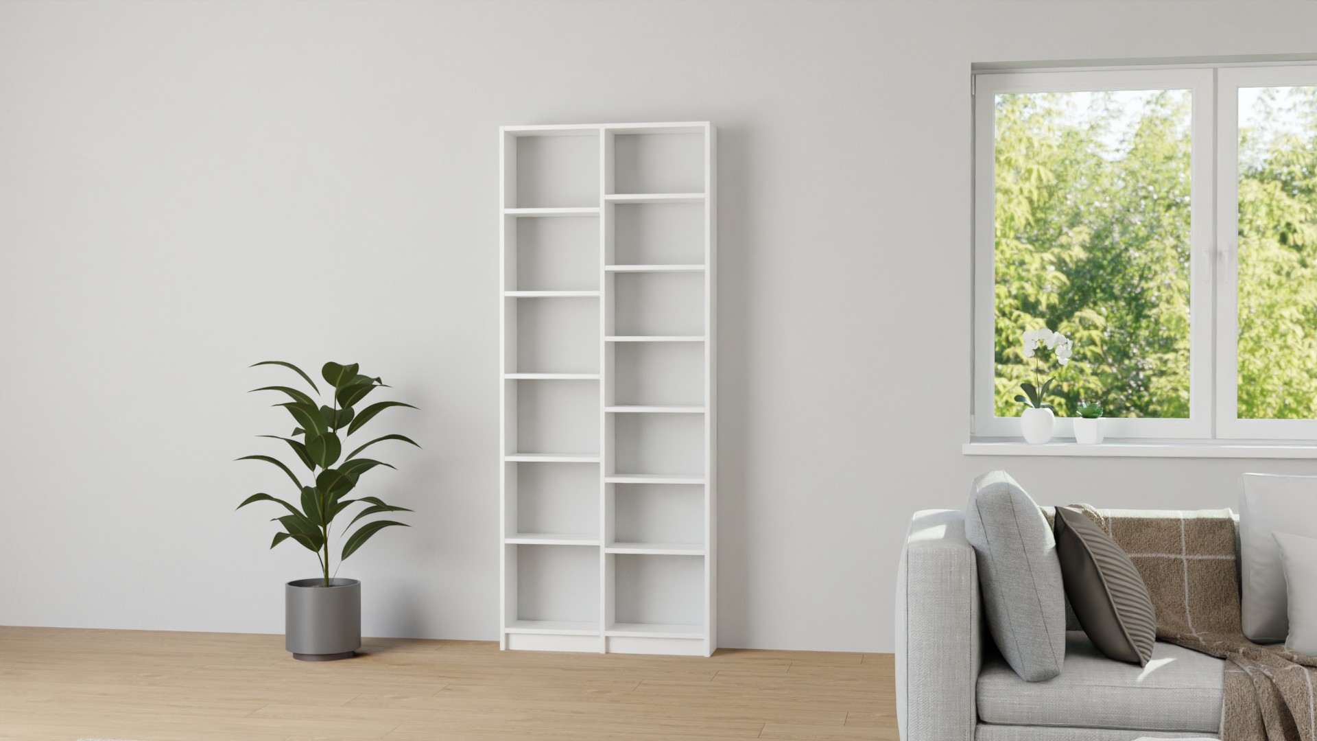 Hohes Bücherregal nach Maß - Hohes Regal mit vielen Optionen MDF Beschichtet