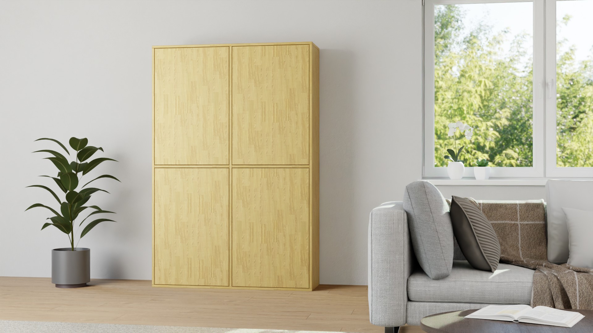 Haushaltsregal mit Türen nach Maß Eiche