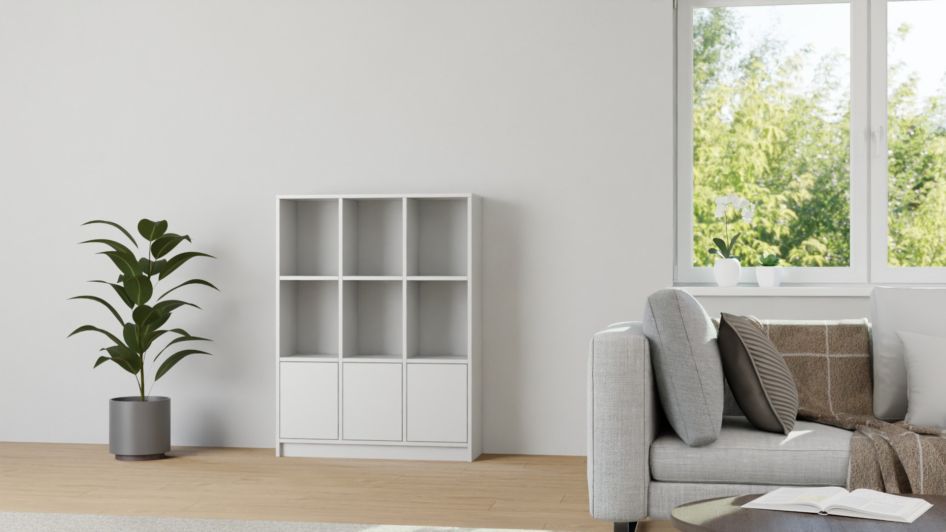 Niedriges Barregal mit Klapptüren MDF Lackiert