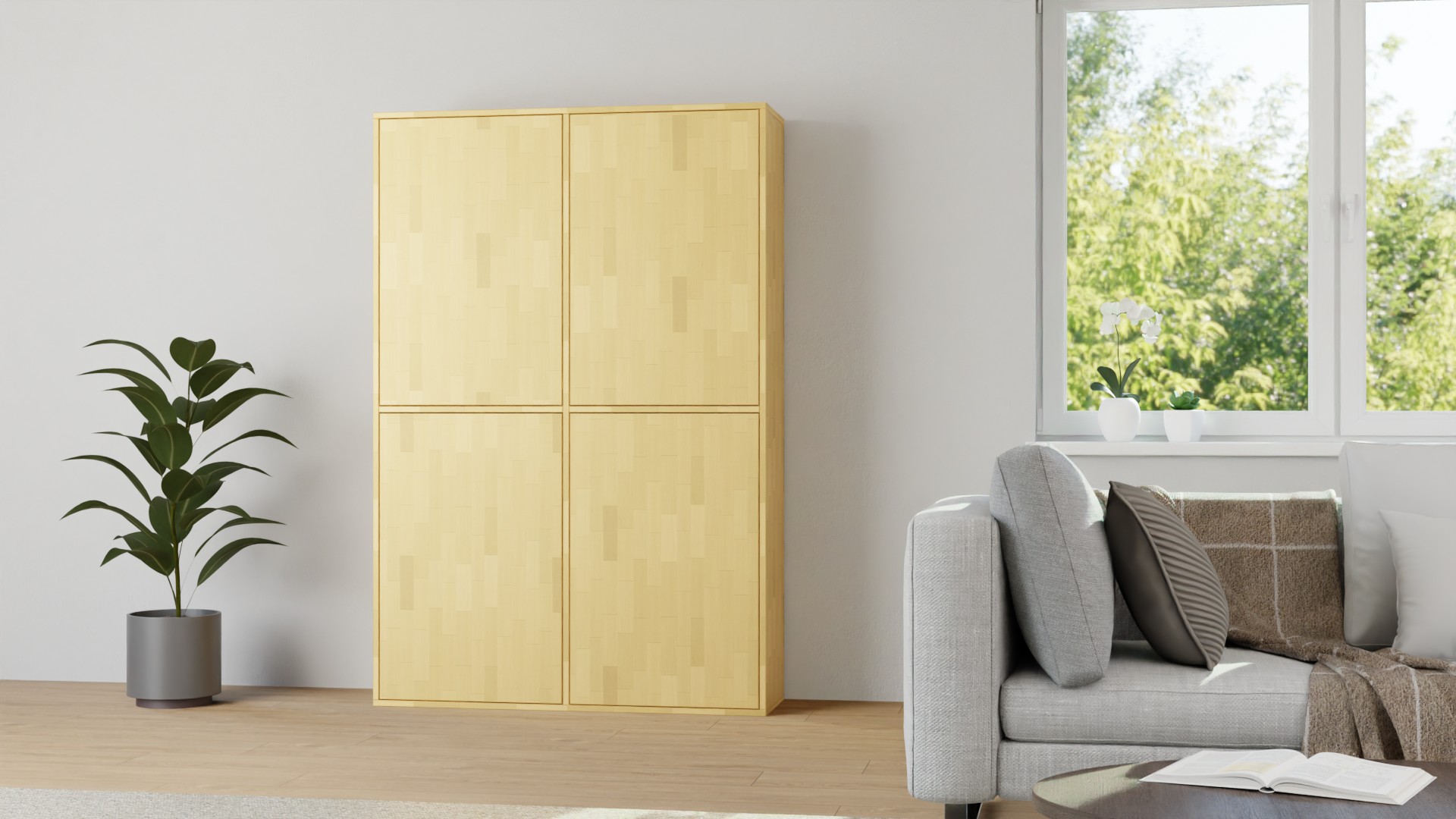 Haushaltsregal mit Türen nach Maß Buche