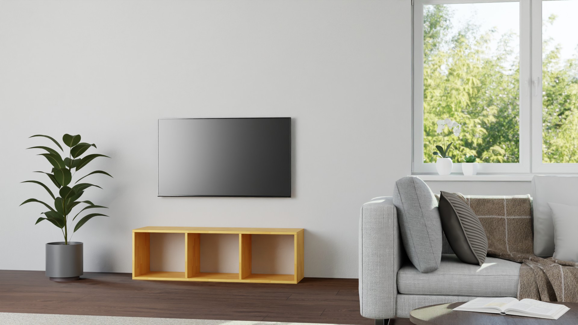 Schlichtes Sideboard aus Holz Nussbaum (amerikanisch)