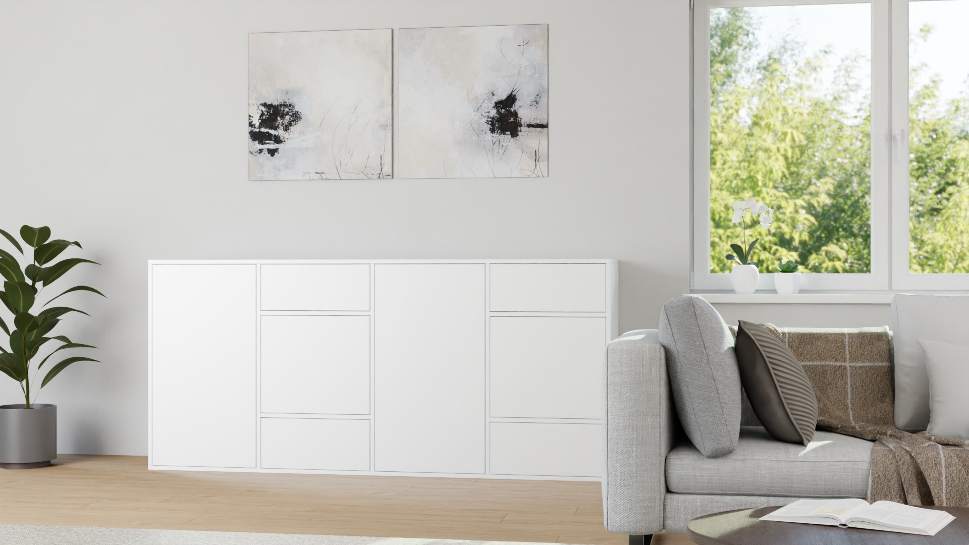 Schlichtes Highboard nach Maß MDF Lackiert