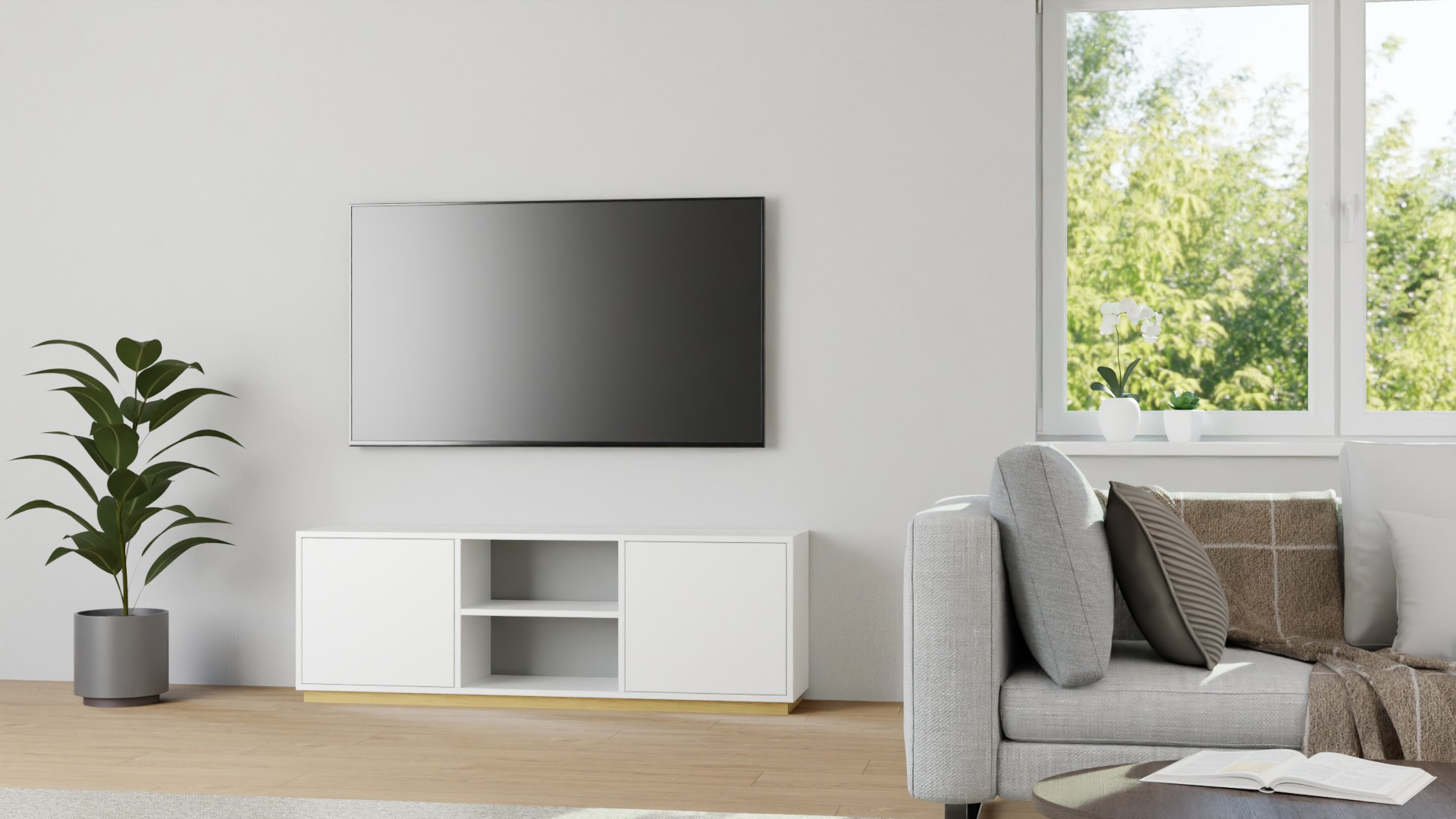 Weißer TV-Schrank aus MDF Dekor MDF Beschichtet