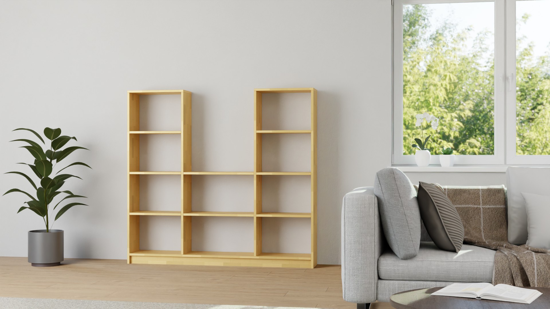 Stylishes Schallplattenregal nach Maß Buche
