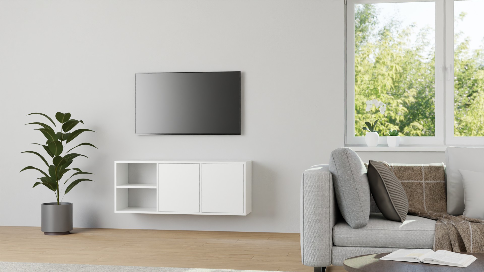 Hängesideboard nach Maß – gratis Magazin MDF Beschichtet