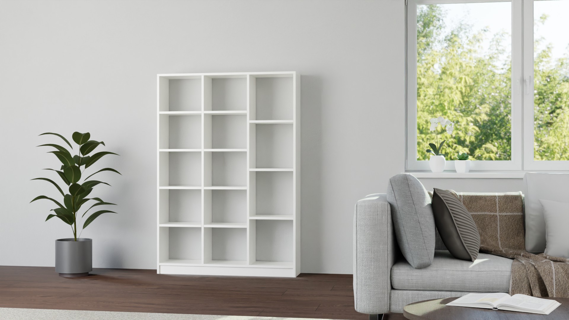 Bücherregal weiß - Weißes Regal nach Maß Premium Dekore