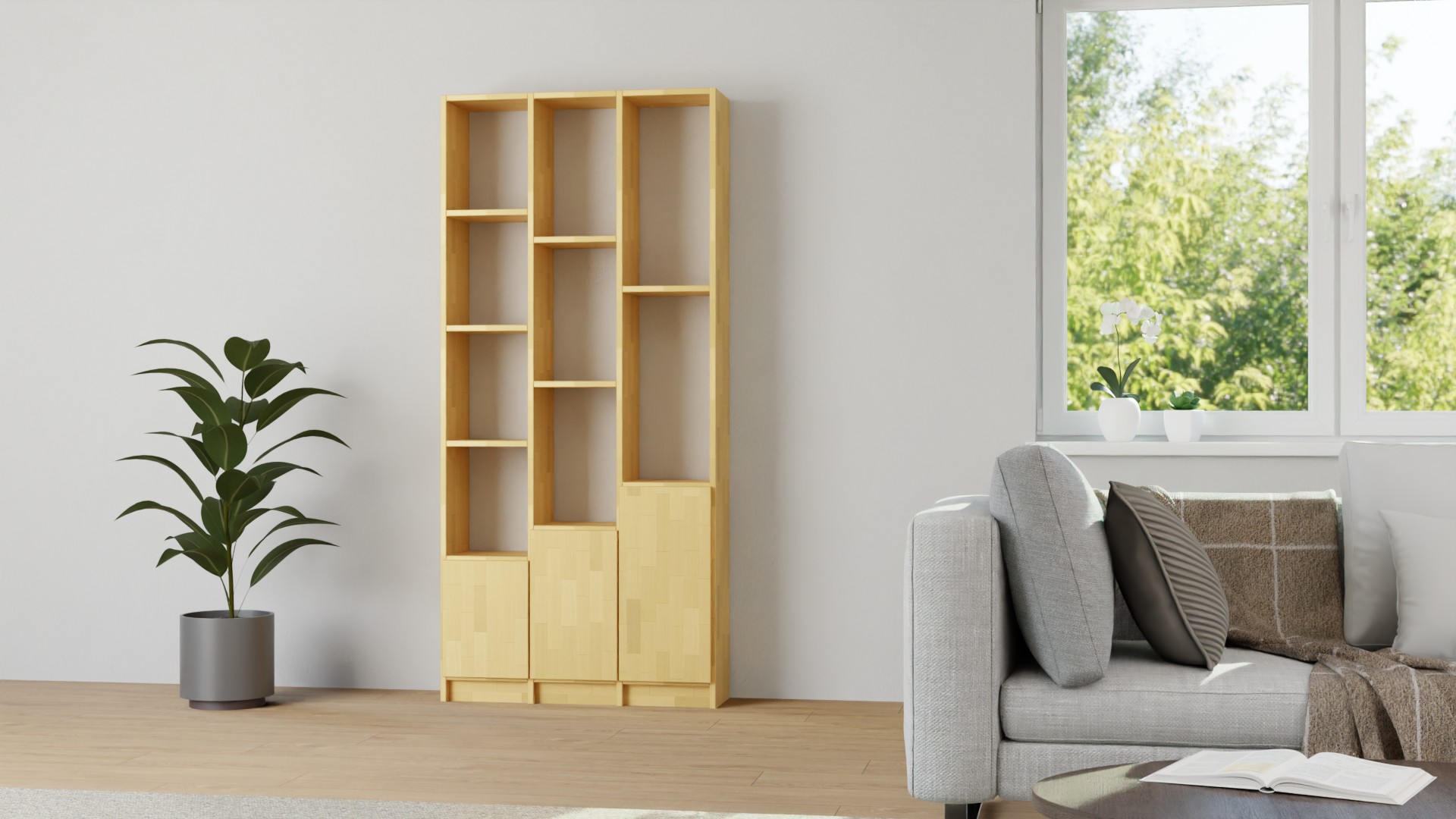 Hohes Regal nach Maß Buche