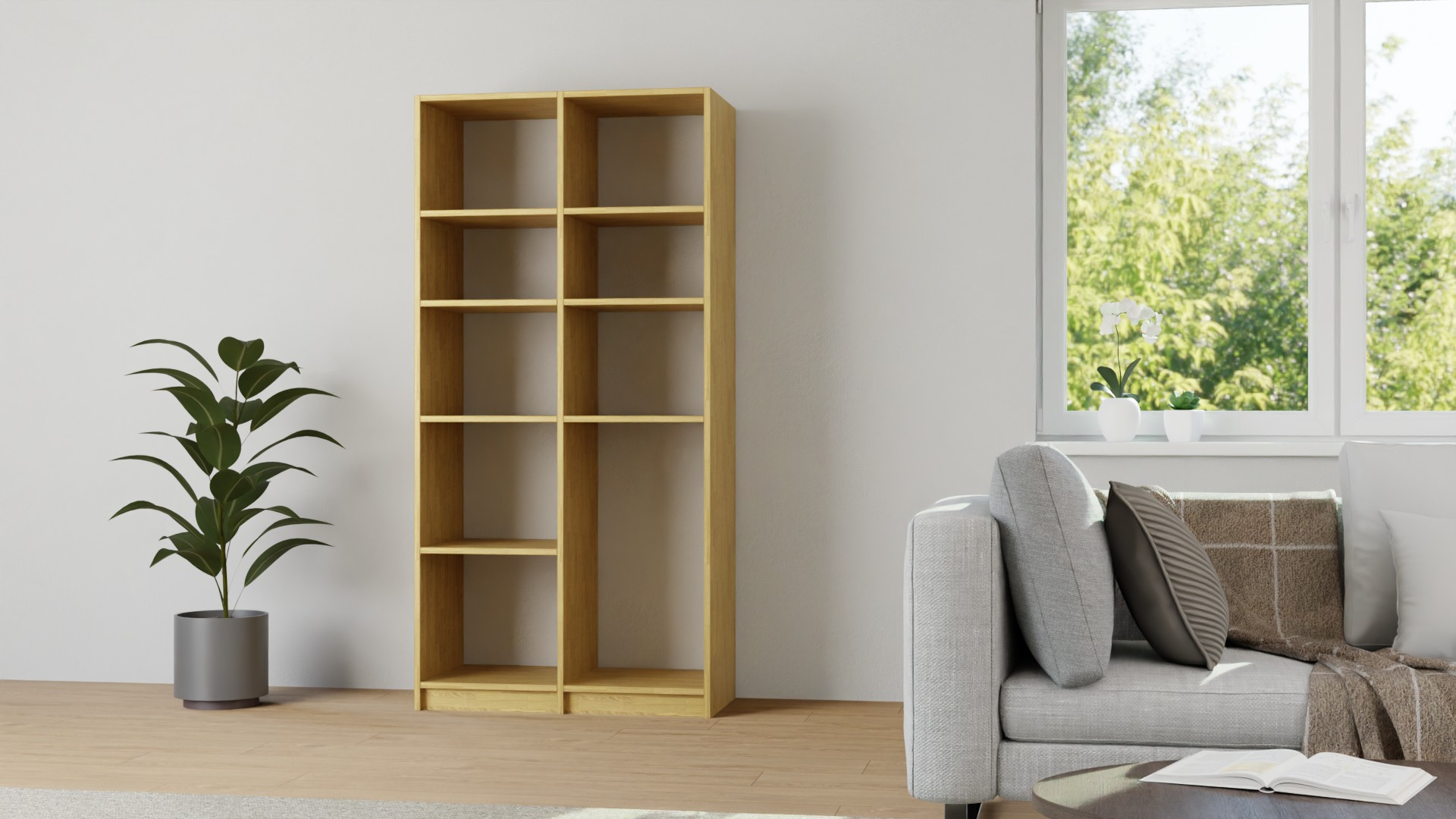 Offenes Haushaltsregal nach Maß Eiche