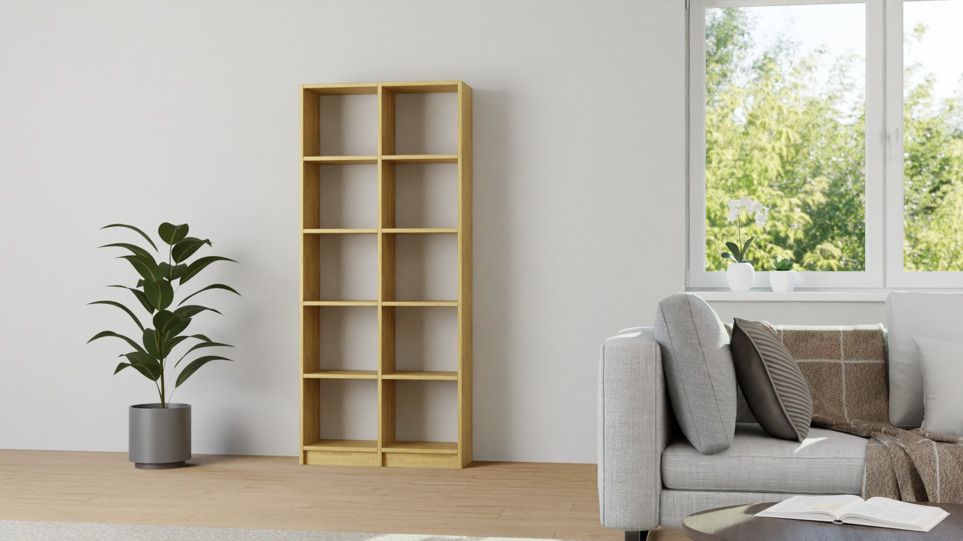 Schlichtes Schallplattenregal nach Maß Eiche