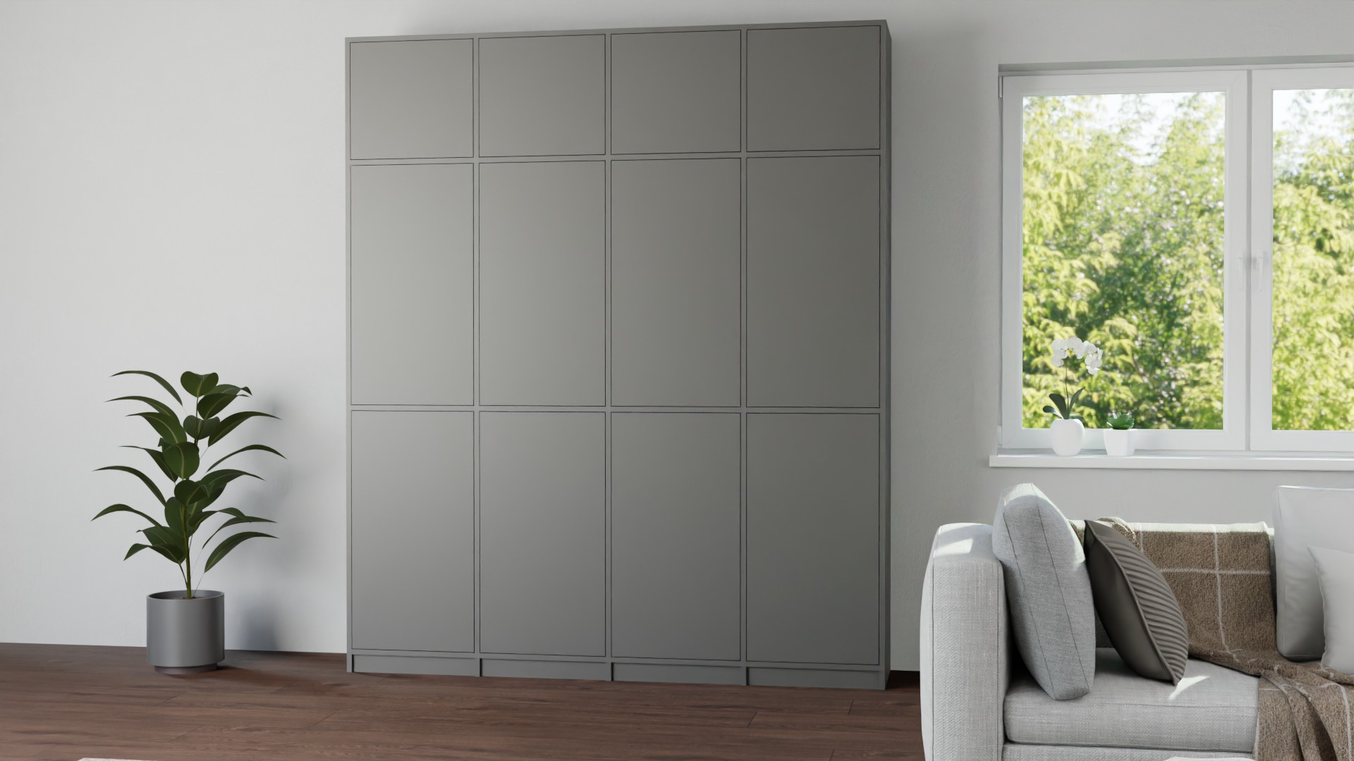 Geschlossenes Regal nach Maß - Schrank mit vielen Optionen Premium Dekore