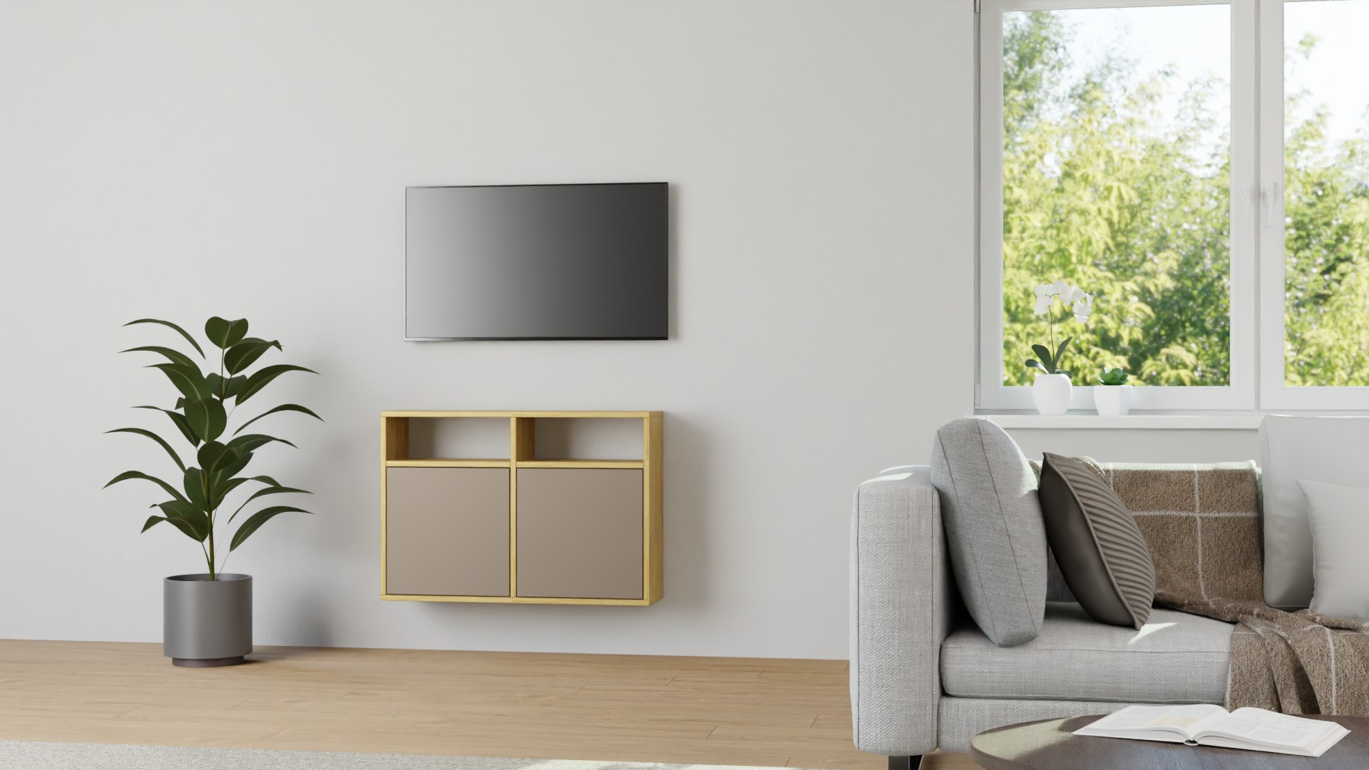 Hängesideboard – kostenlose Holzmuster Eiche