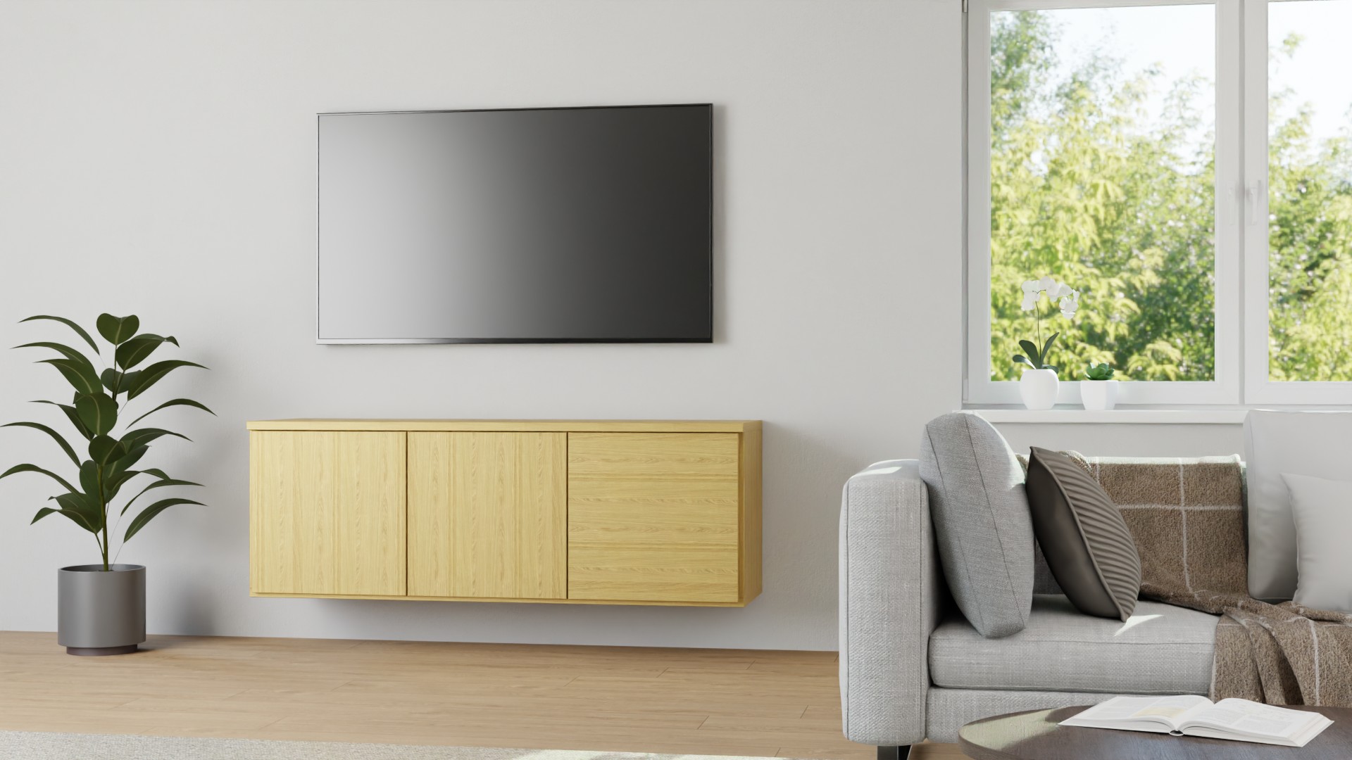 Hängesideboard Eiche