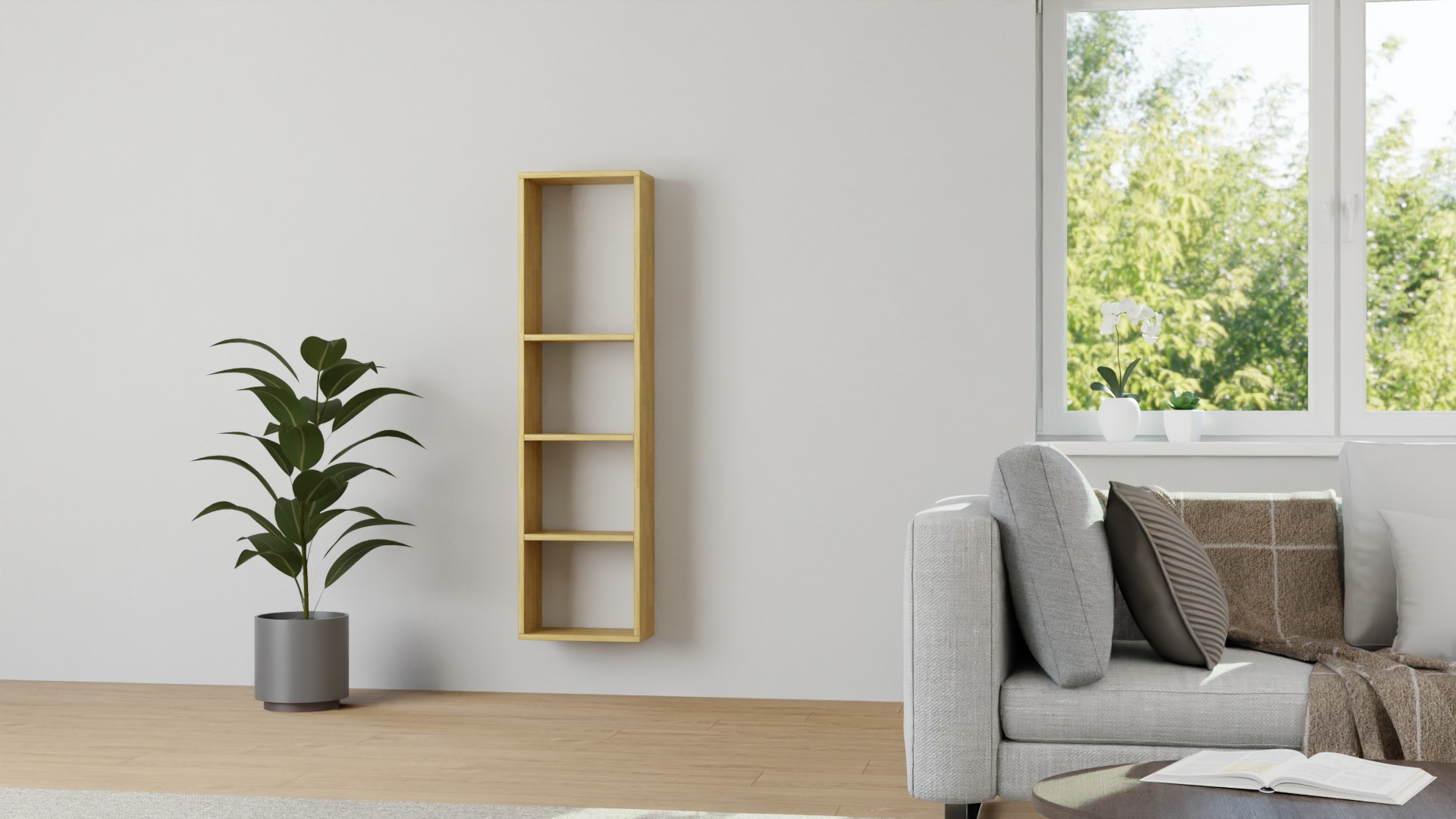 Flurregal mit Wandhalterung Eiche