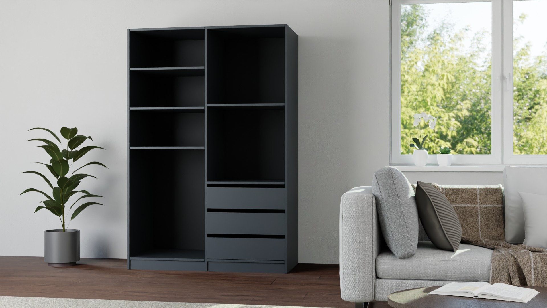 Offener Haushaltsschrank nach Maß Premium Dekore