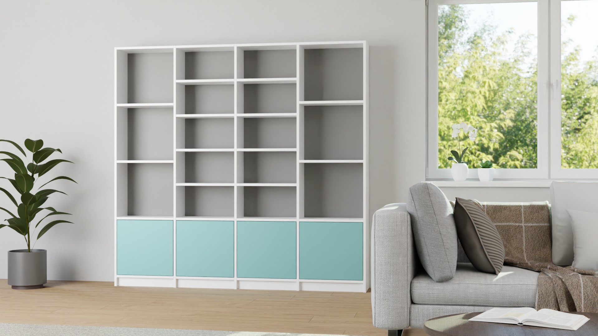 Modernes Wohnzimmerregal von Pickawood MDF Lackiert