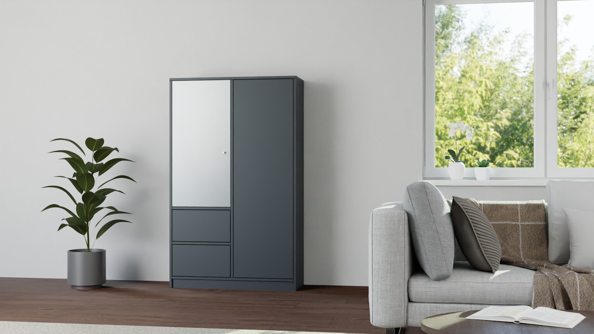 Stylisher Vitrinenschrank nach Maß Premium Dekore