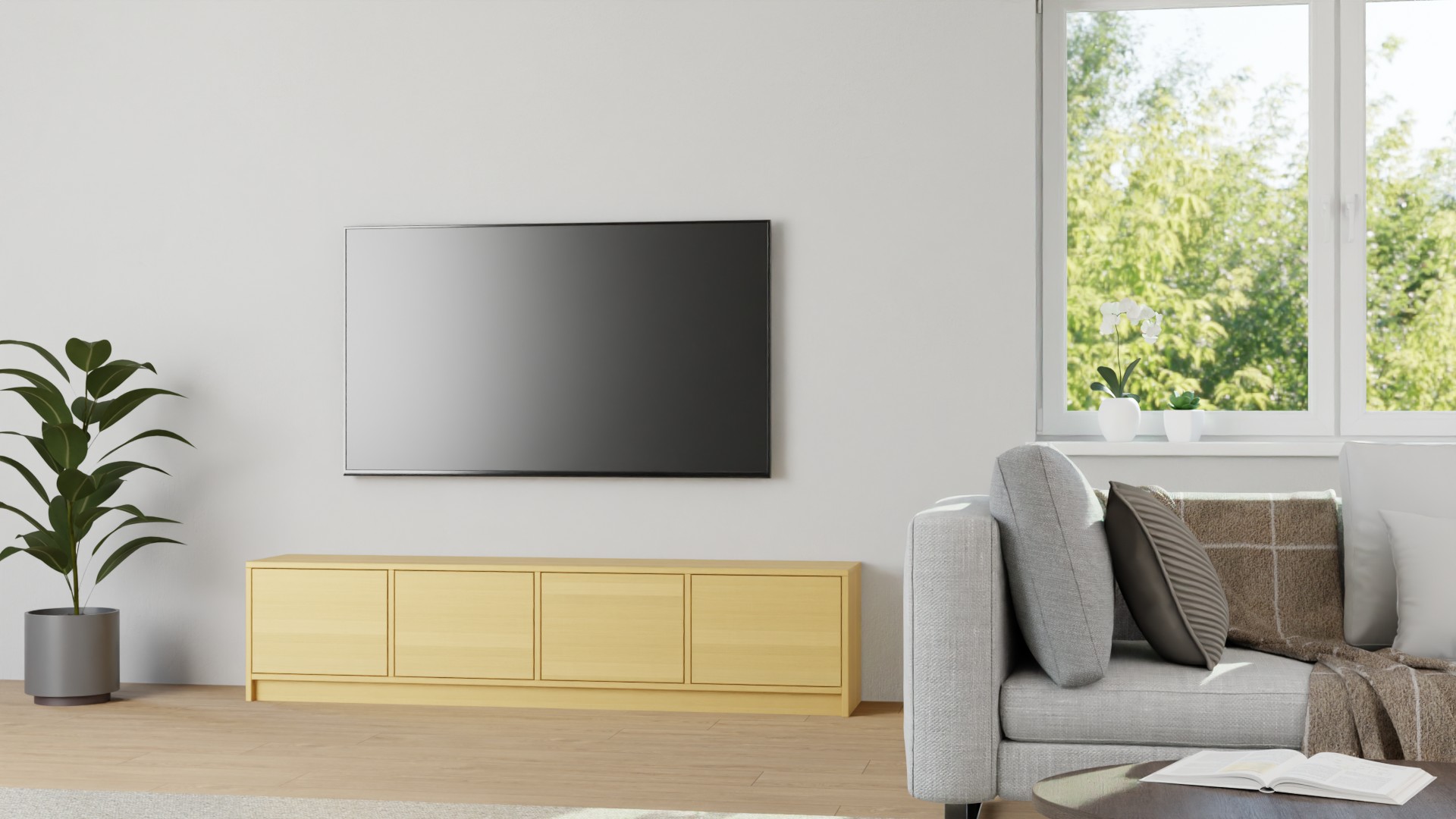 TV Lowboard nach Maß Buche