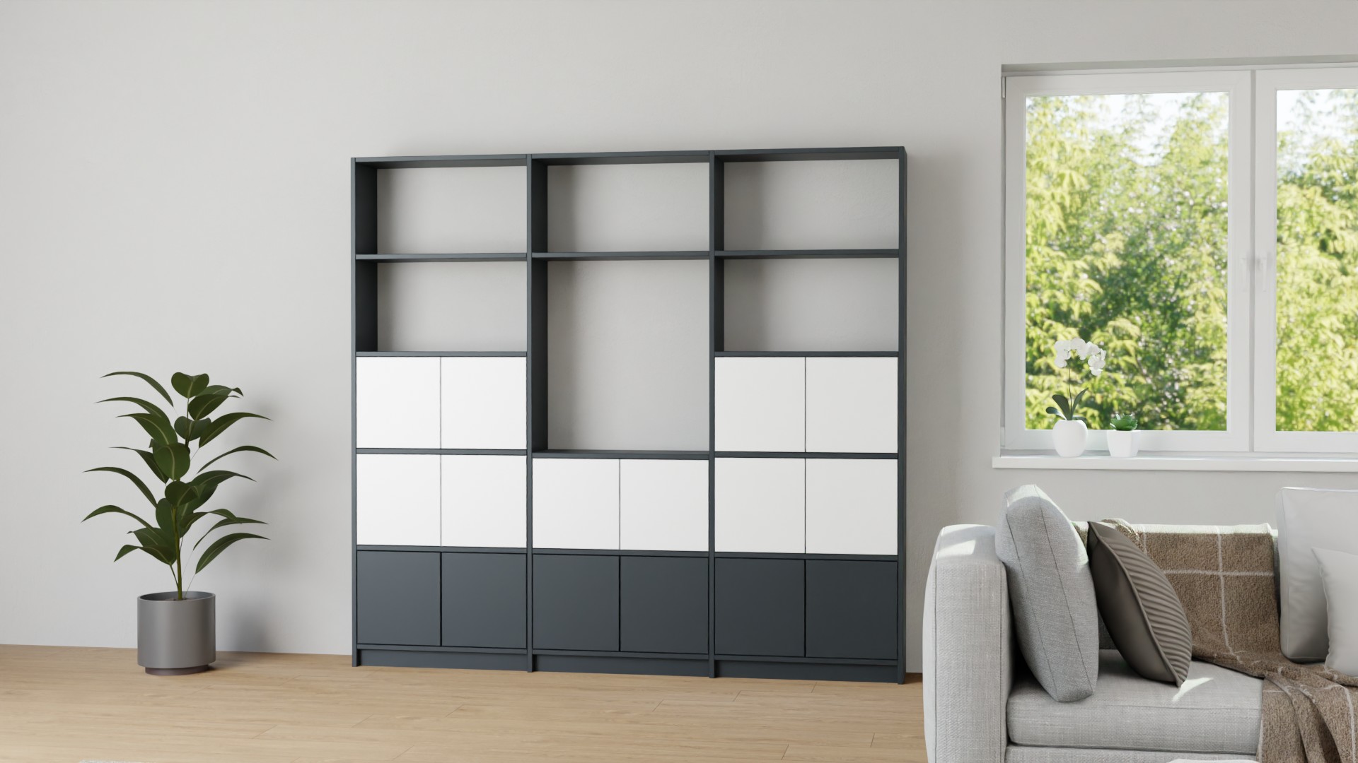 Stylische TV Wand - TV-Regal nach Maß MDF Lackiert