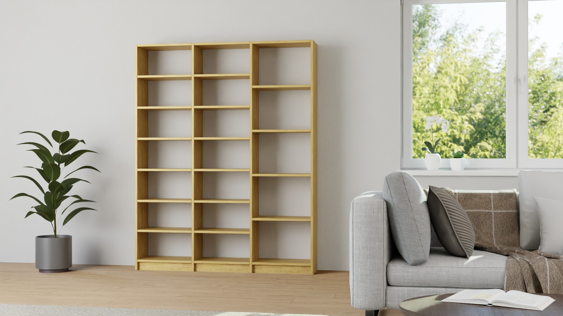 Schlichtes Bücherregal nach Maß Eiche