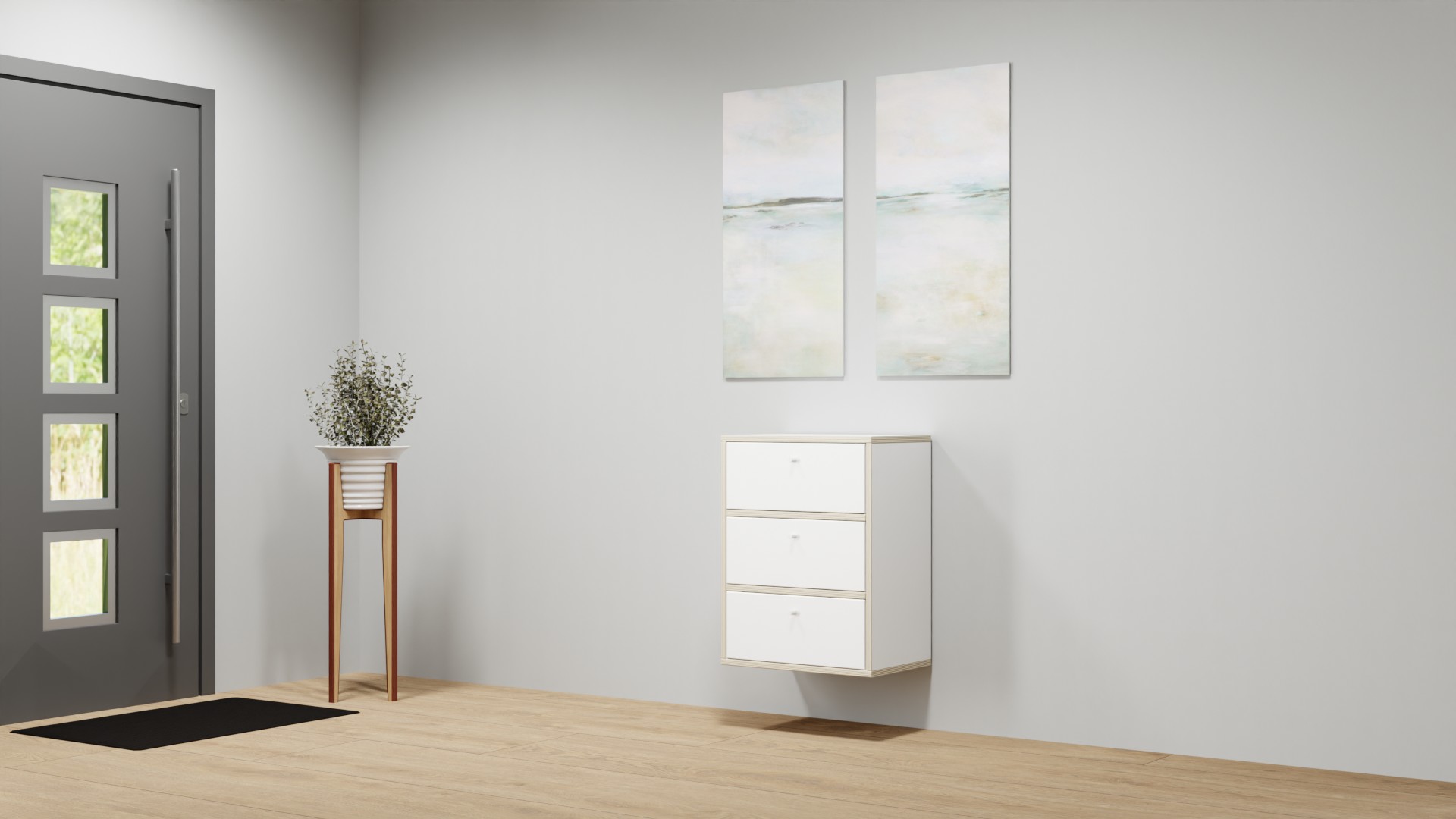 Hängesideboard mit Schubladen – kostenlose Holzmuster Multiplex