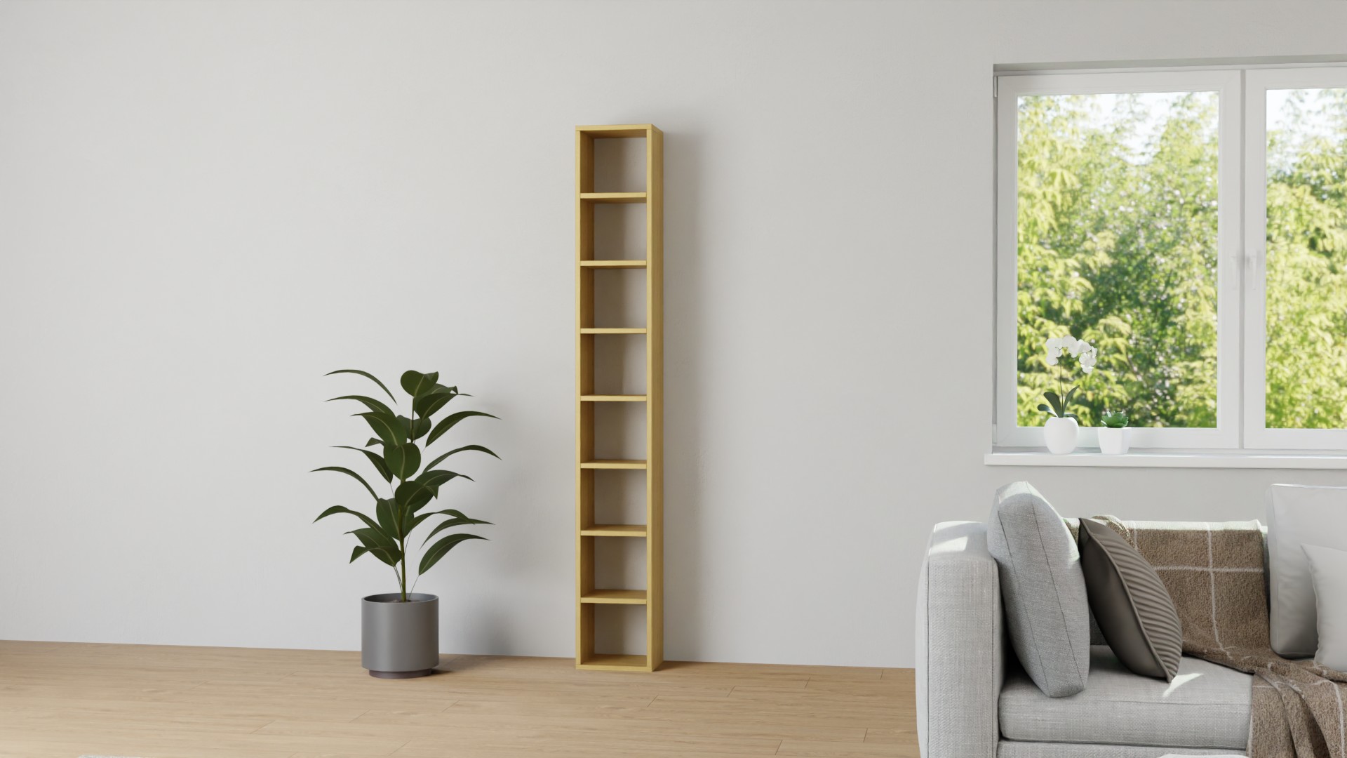 Hohes Nischenregal Eiche