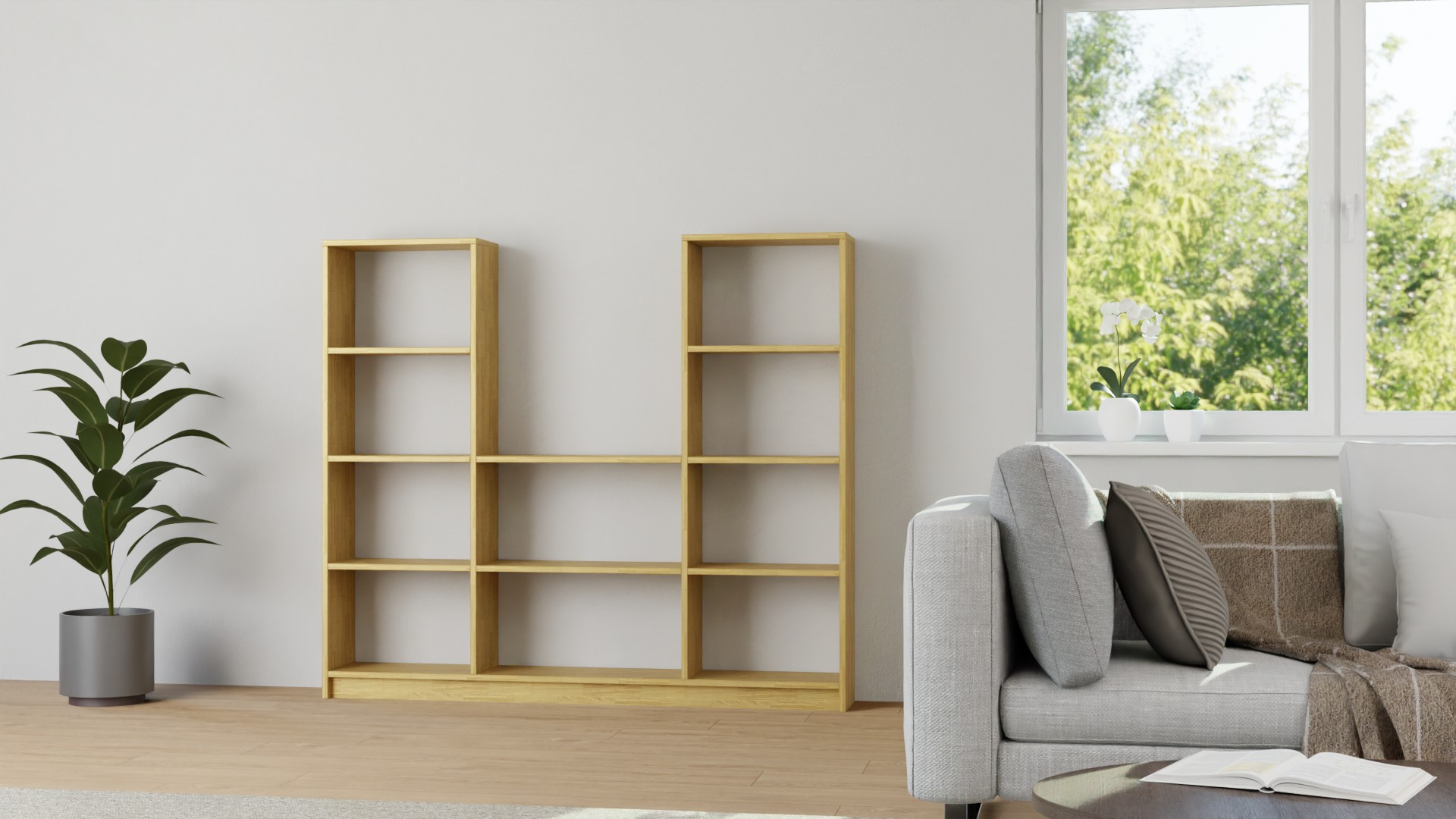 Stylishes Schallplattenregal nach Maß Eiche