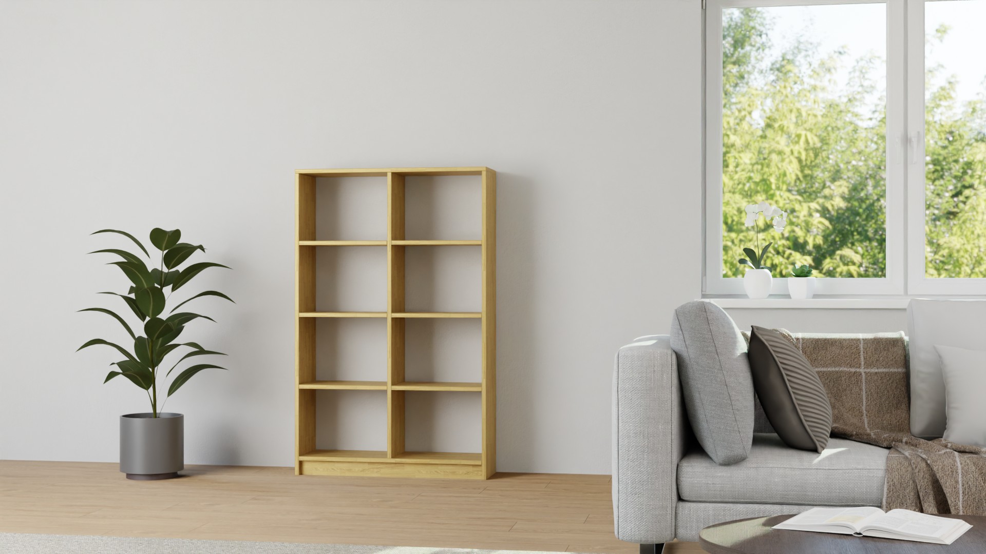 Schlichtes Bücherregal Eiche