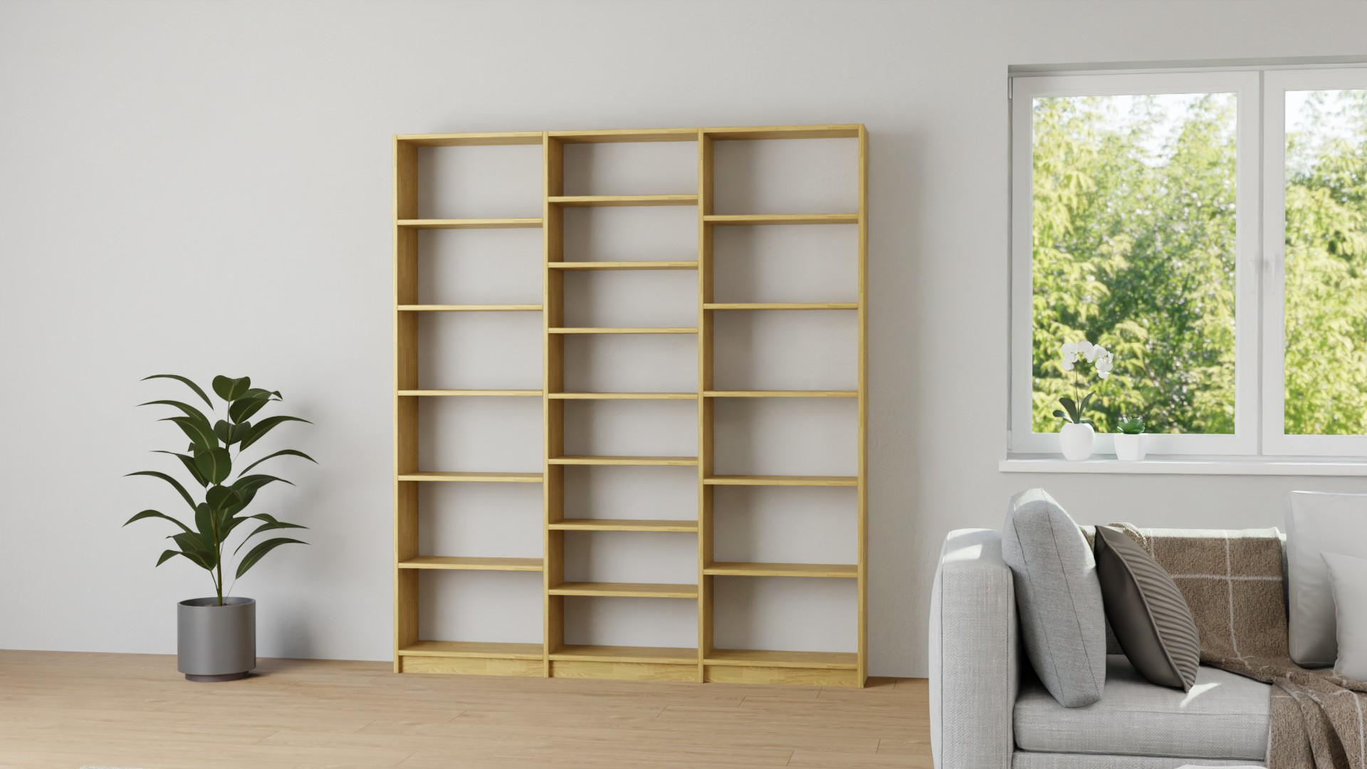 Klassisches Bücherregal nach Maß Eiche