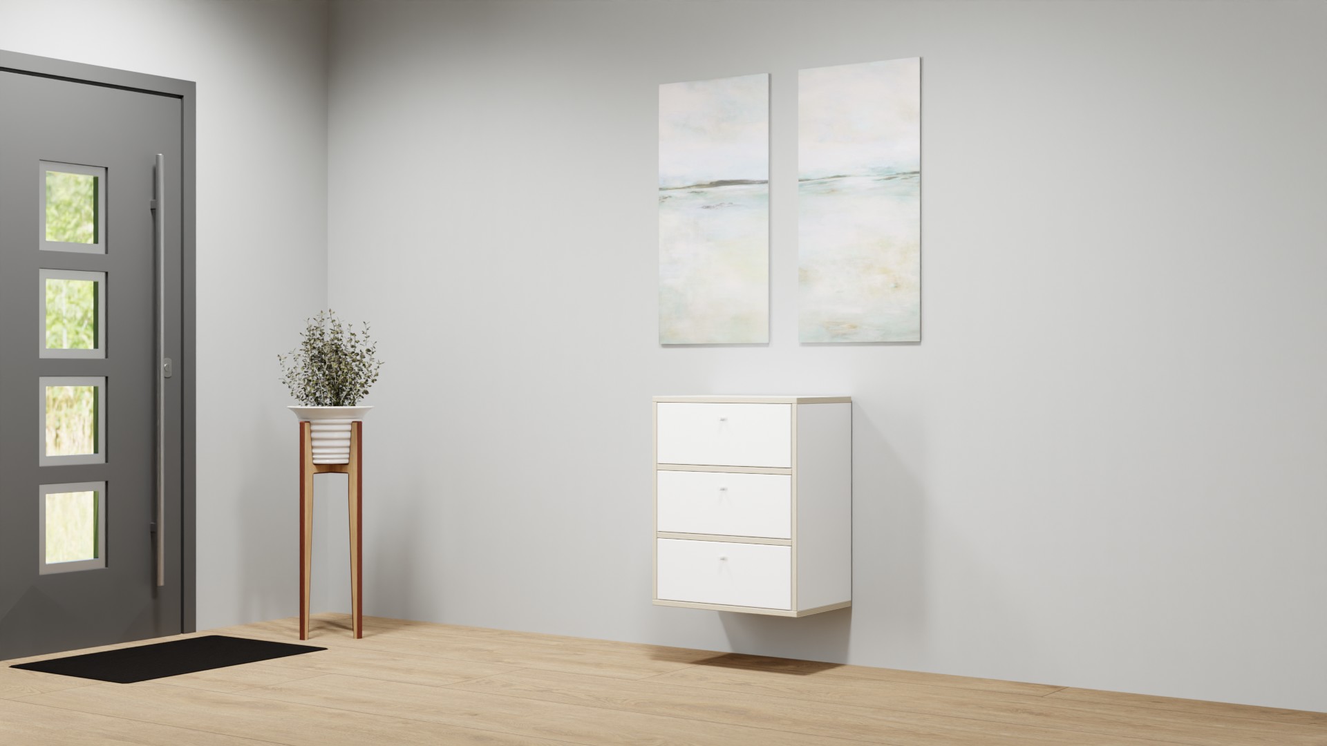 Hängesideboard mit Schubladen – kostenlose Holzmuster Multiplex