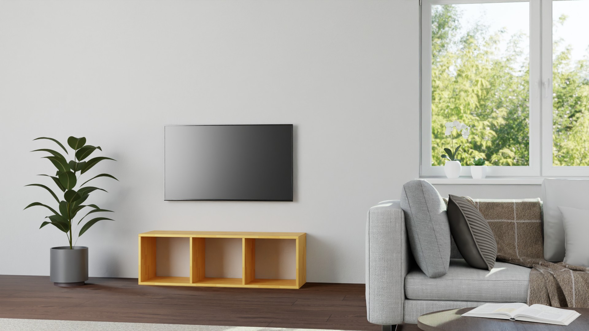 Schlichtes Sideboard aus Holz Nussbaum (amerikanisch)