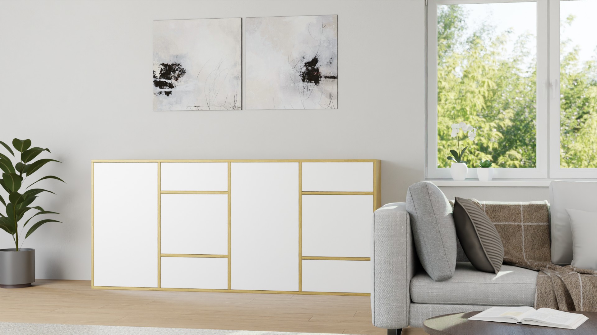 Schlichtes Sideboard nach Maß Eiche