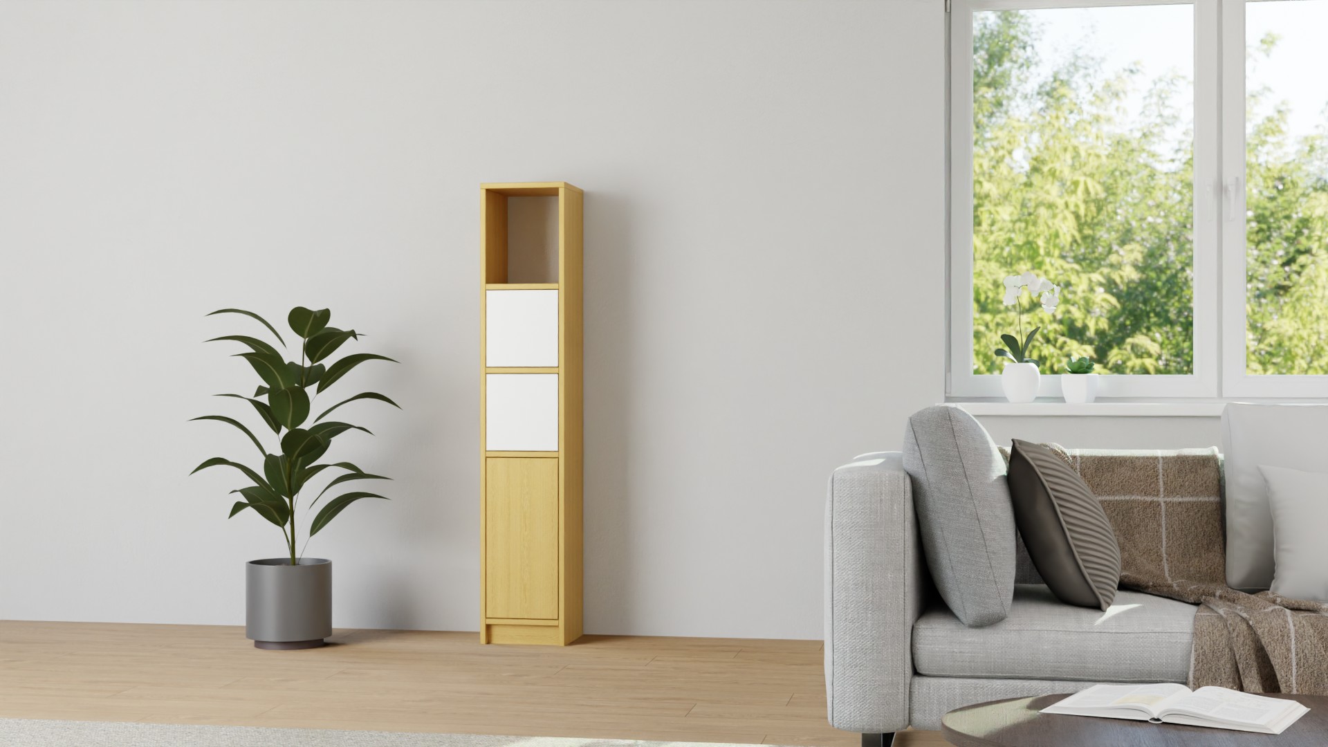 Telefonschrank nach Maß aus Echtholz Furnier Echtholz Furnier