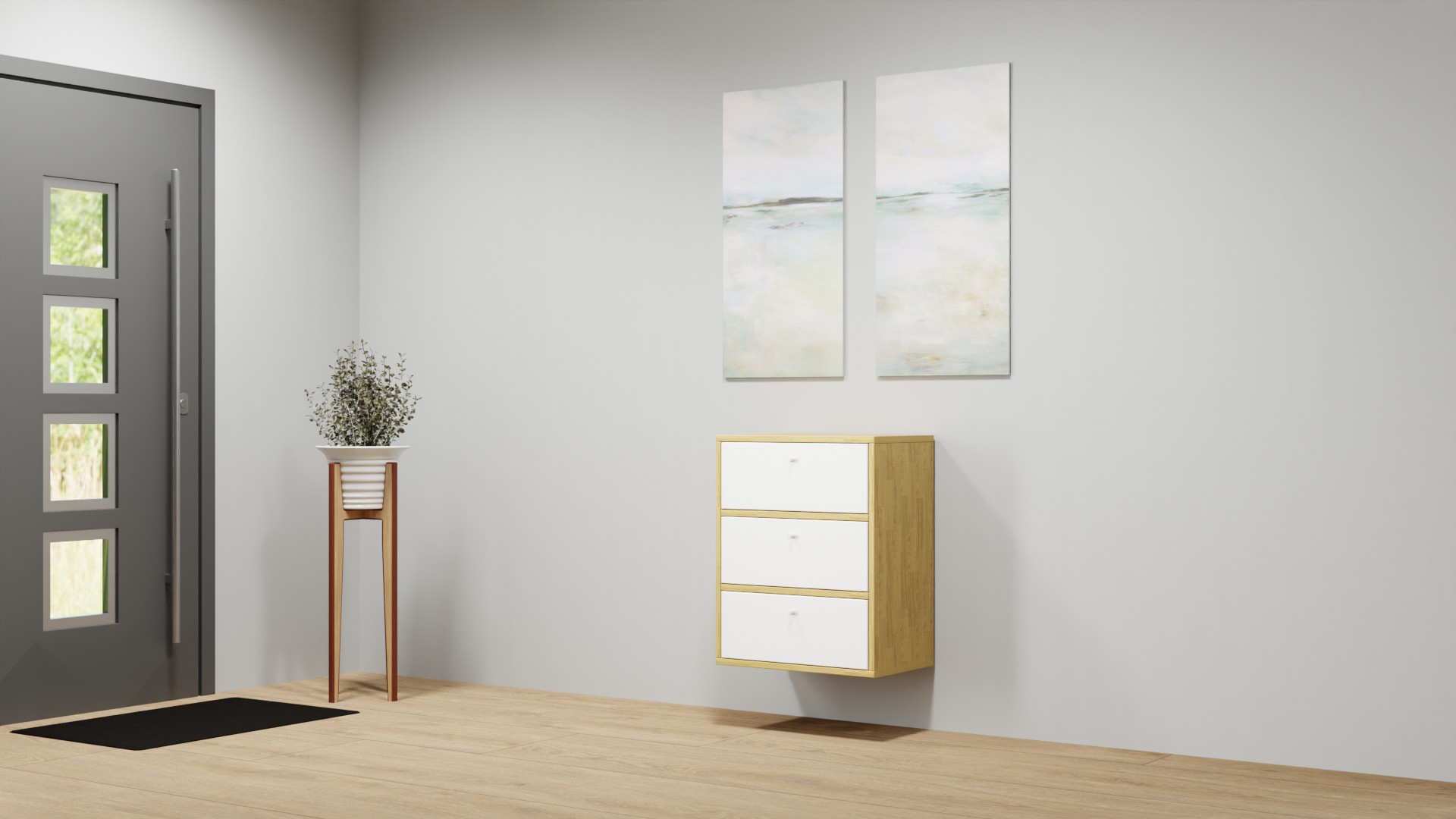 Hängesideboard mit Schubladen – kostenlose Holzmuster Eiche